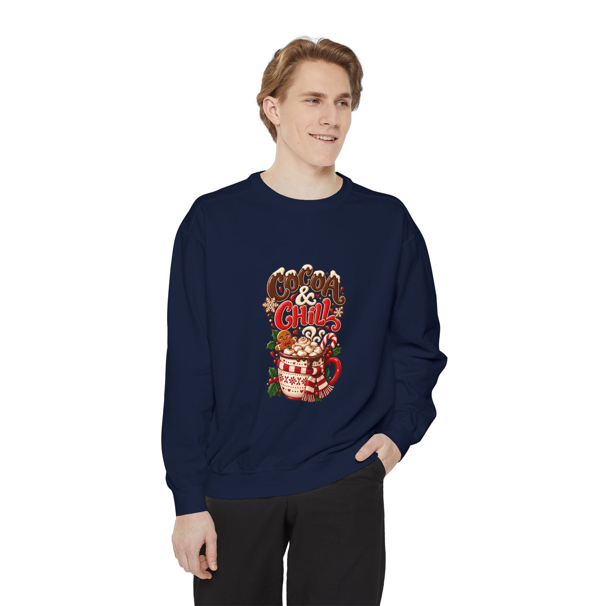 Christmas Cocoa Sweatshirt — Cozy "Cocoa Chill" Holiday Pullover
