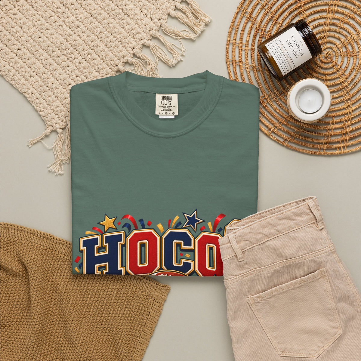 HOCO? Football Homecoming T-shirt | School Spirit, Stars & Banner Design