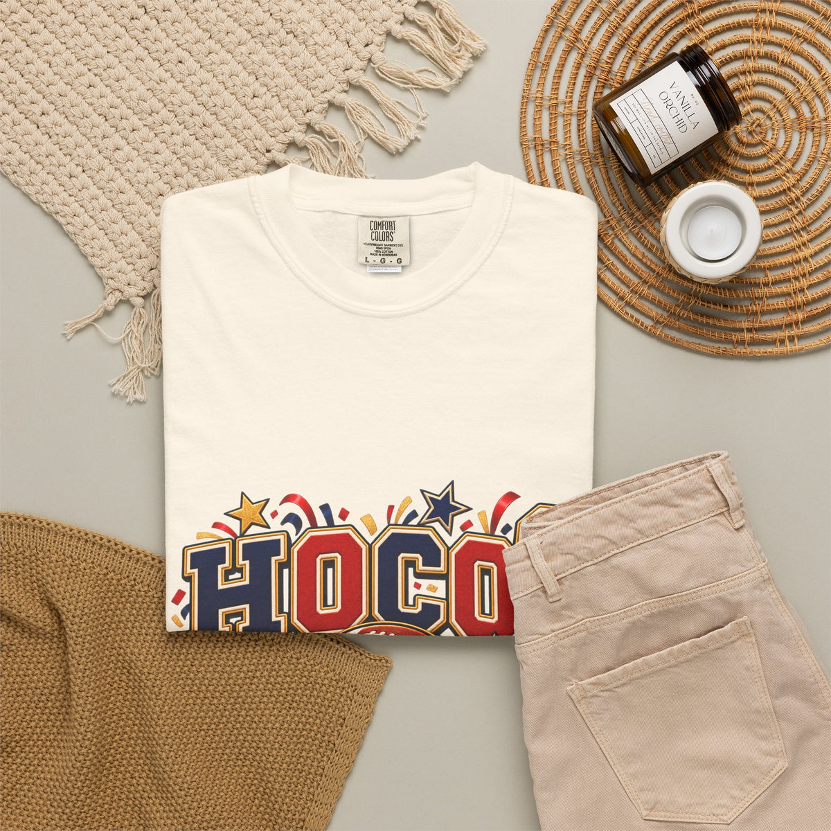HOCO? Football Homecoming T-shirt | School Spirit, Stars & Banner Design