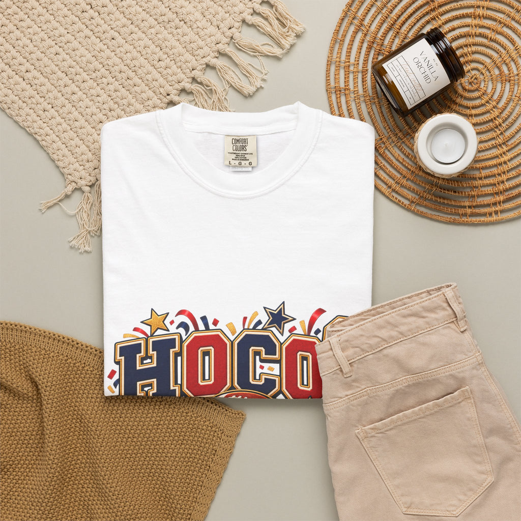 HOCO? Football Homecoming T-shirt | School Spirit, Stars & Banner Design