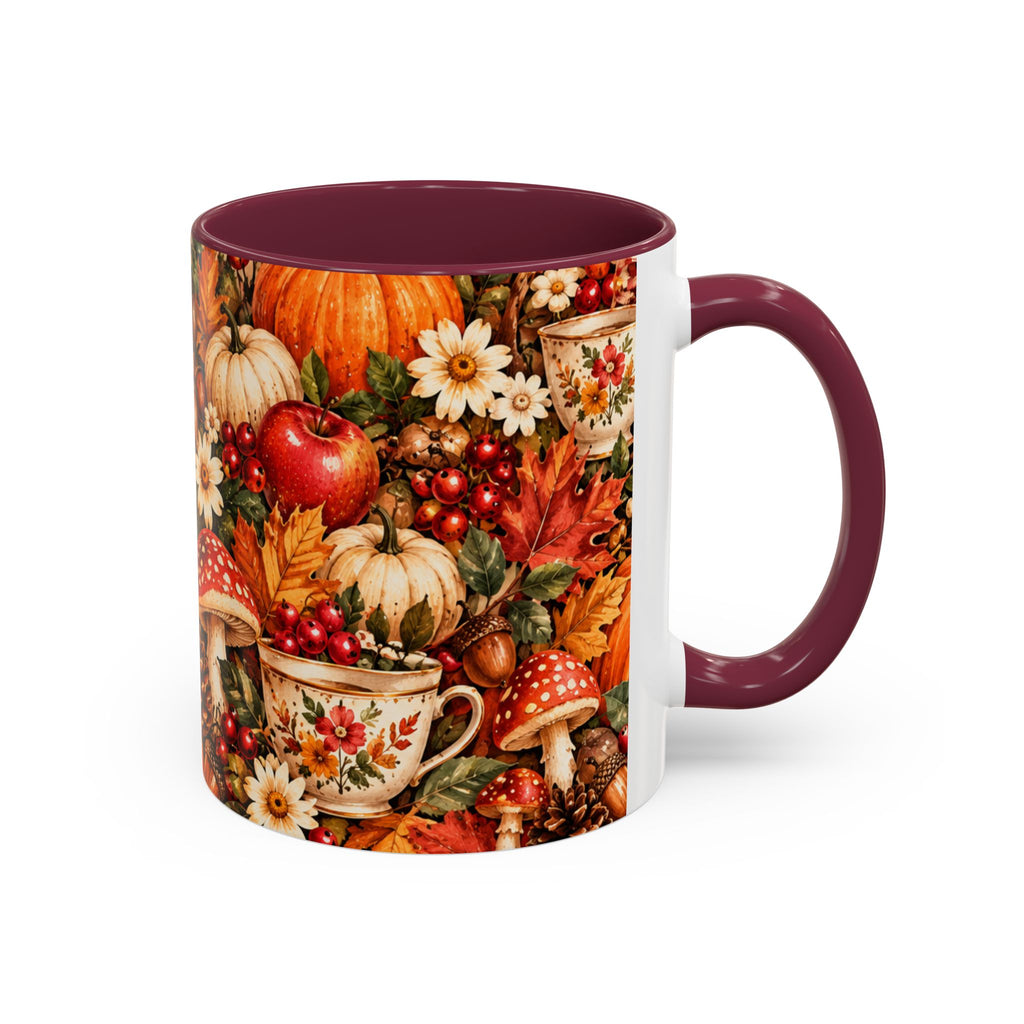 Autumn Harvest Mugs | Fall Pumpkins, Apples, Mushrooms, Daisies 11oz 15oz
