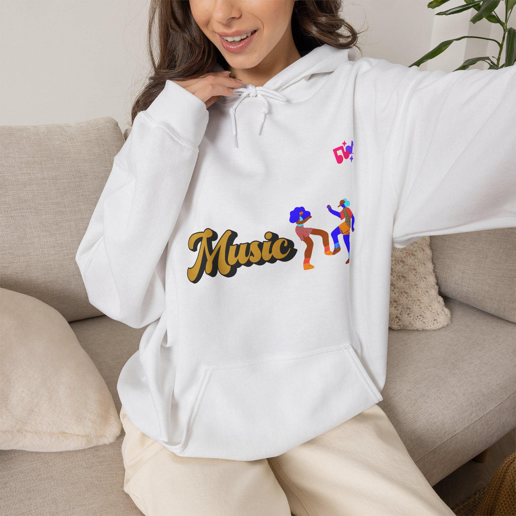 Dancing Couple Cropped Hoodie | Retro Music Funk Illustration