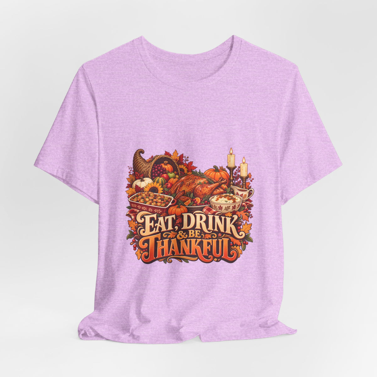 Eat Drink Be Thankful Thanksgiving Tee | Cornucopia Harvest Fall Shirt