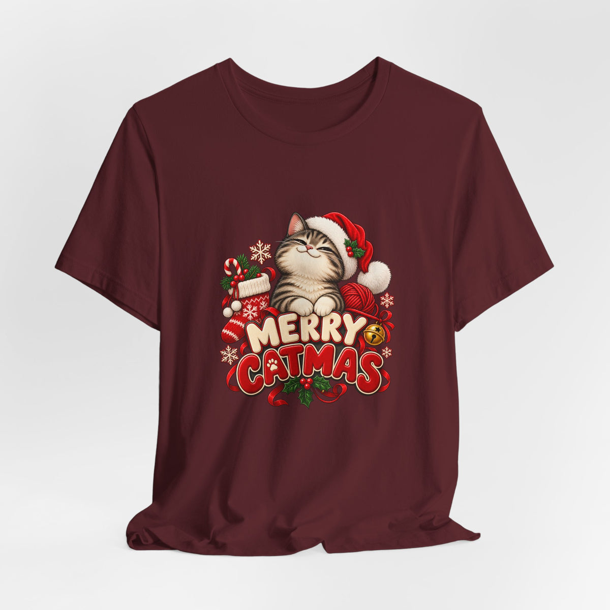 Merry Catmas T-Shirt – Cute Christmas Cat Holiday Tee