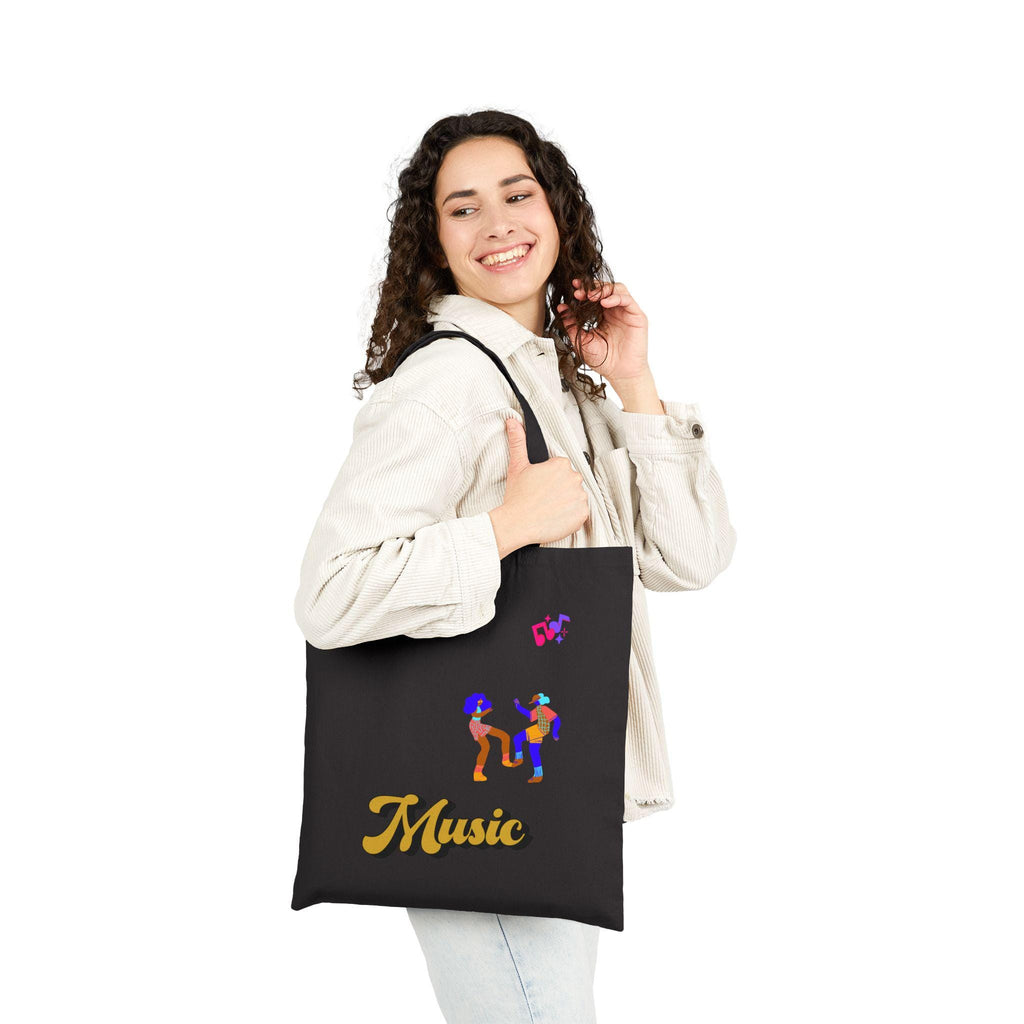 Dancing Couple Cropped Tote Bag | Retro Music Funk Illustration