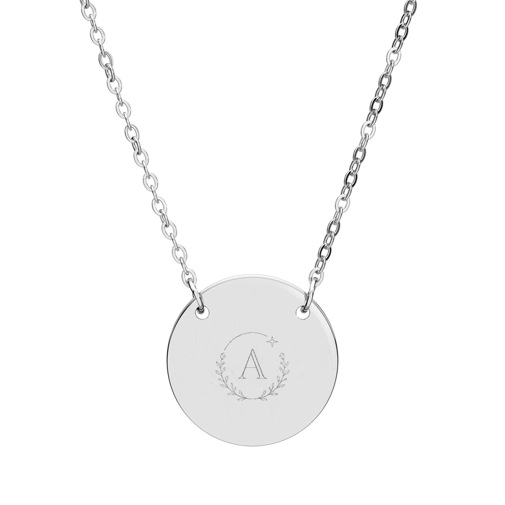 Engraved Fingerprint Circle Necklace | Personalized Disc Pendant