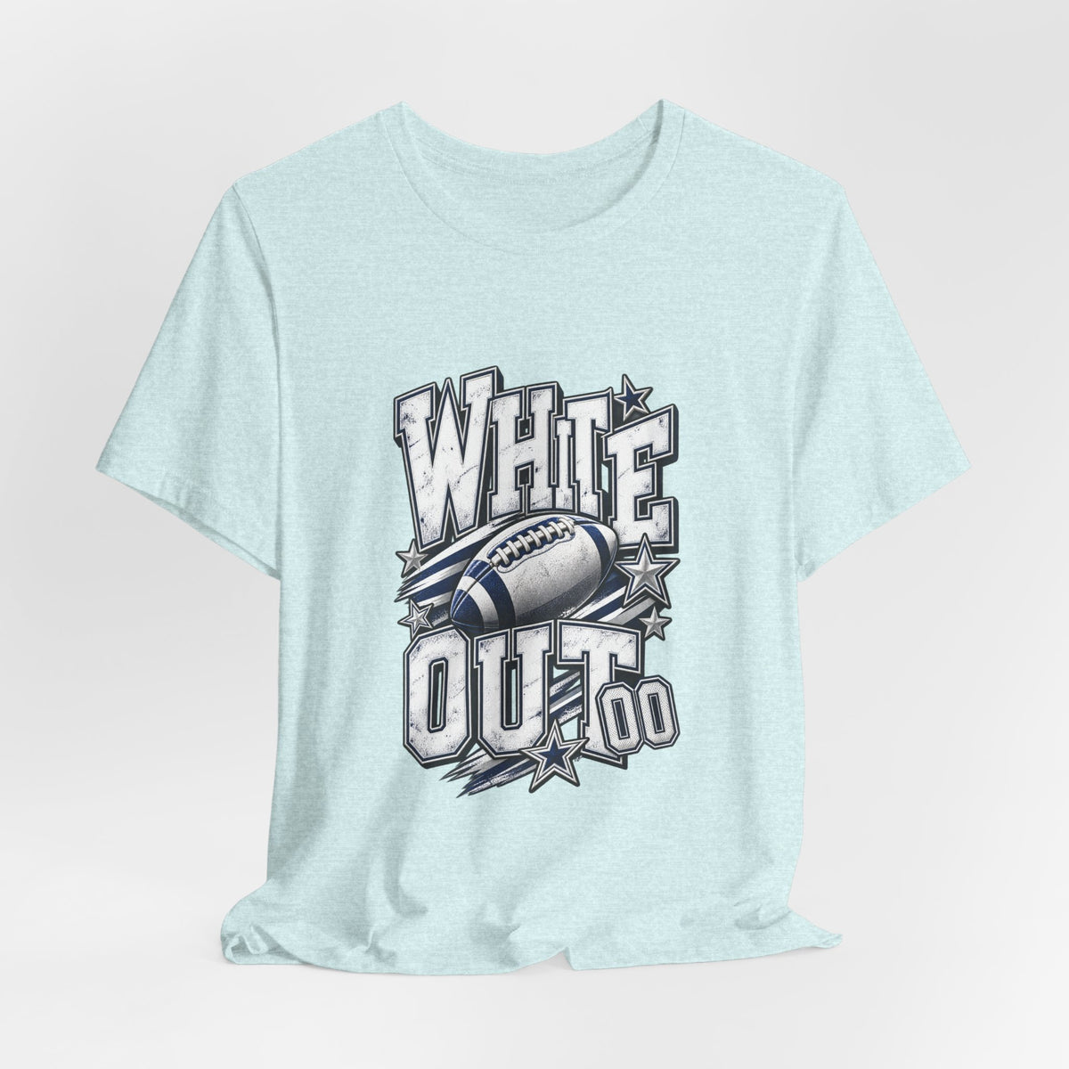 White Out Football Tee | Vintage Helmet, Stars, Sports Graphic
