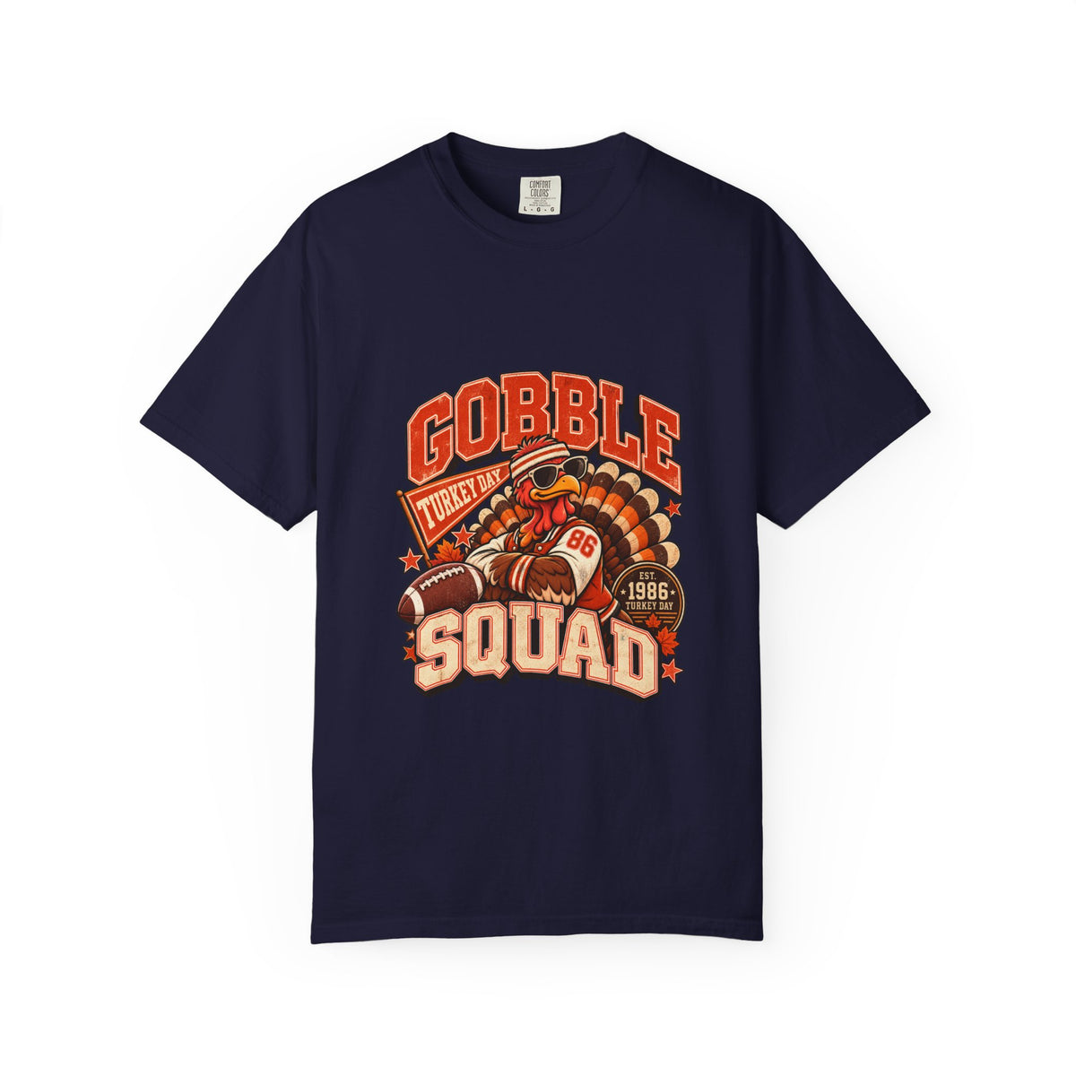 Gobble Squad Turkey Football Helmet T-Shirt | Thanksgiving Turkey Sports Tee