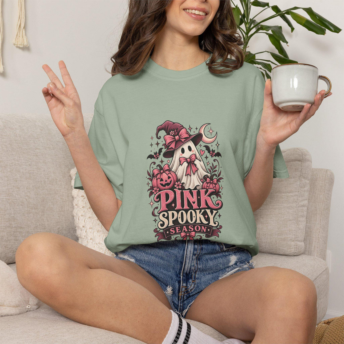 Pink Spooky Season ghost tee | Halloween T-Shirt