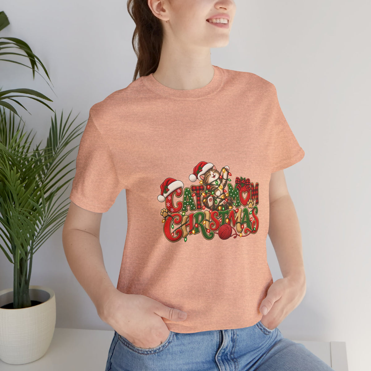 Christmas Cat Tee — Cute "Cat-ty Christmas" Holiday T-Shirt with Santa Cat Design