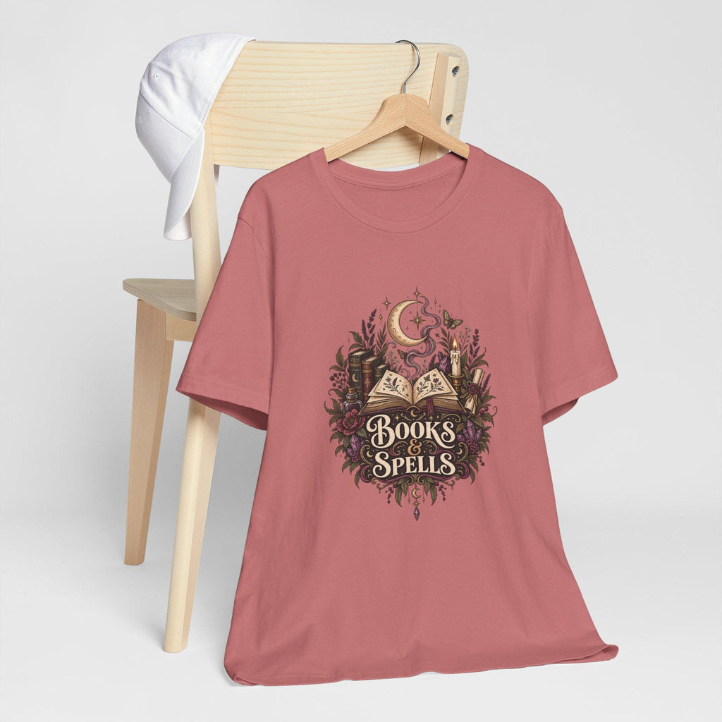 Books & Spells T-Shirt | Witchy Magic Book Design
