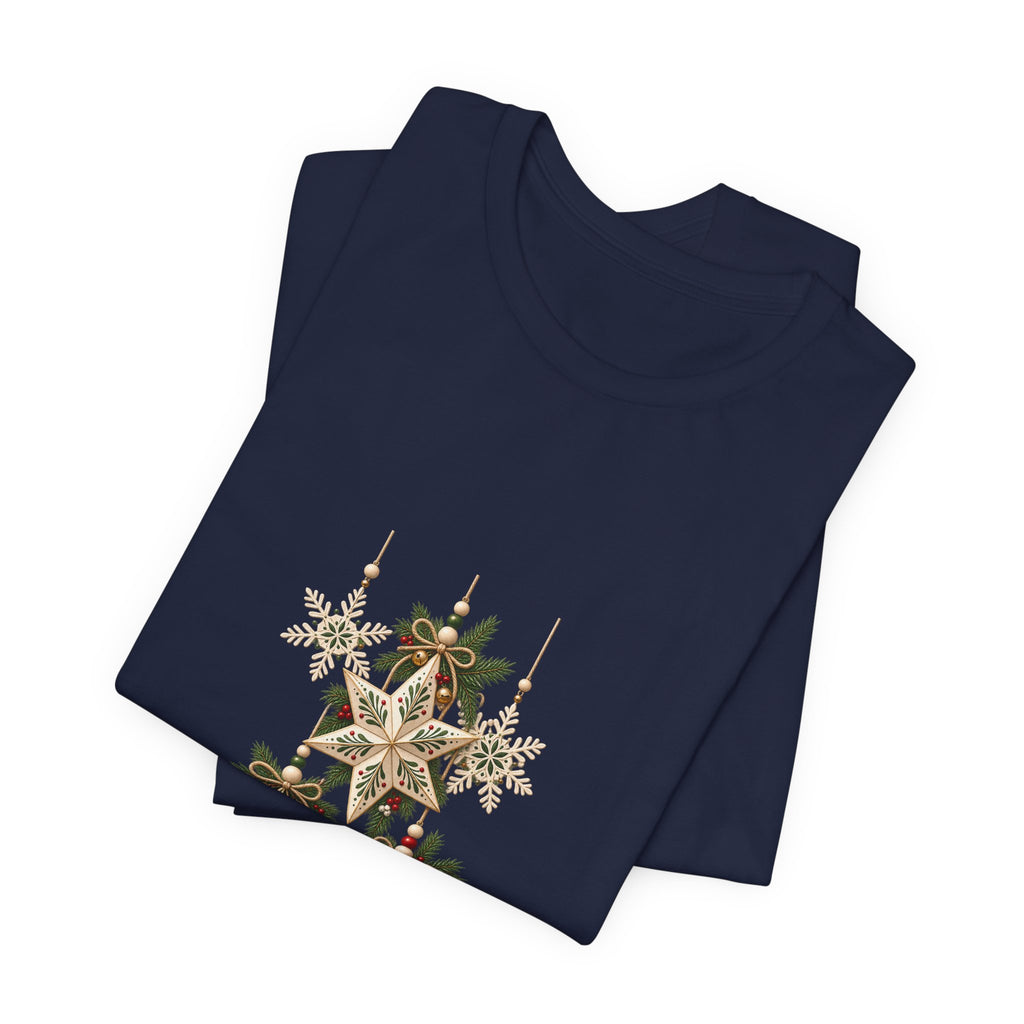 Christmas Star Ornaments T-Shirt — Vintage Holiday Stars Tee