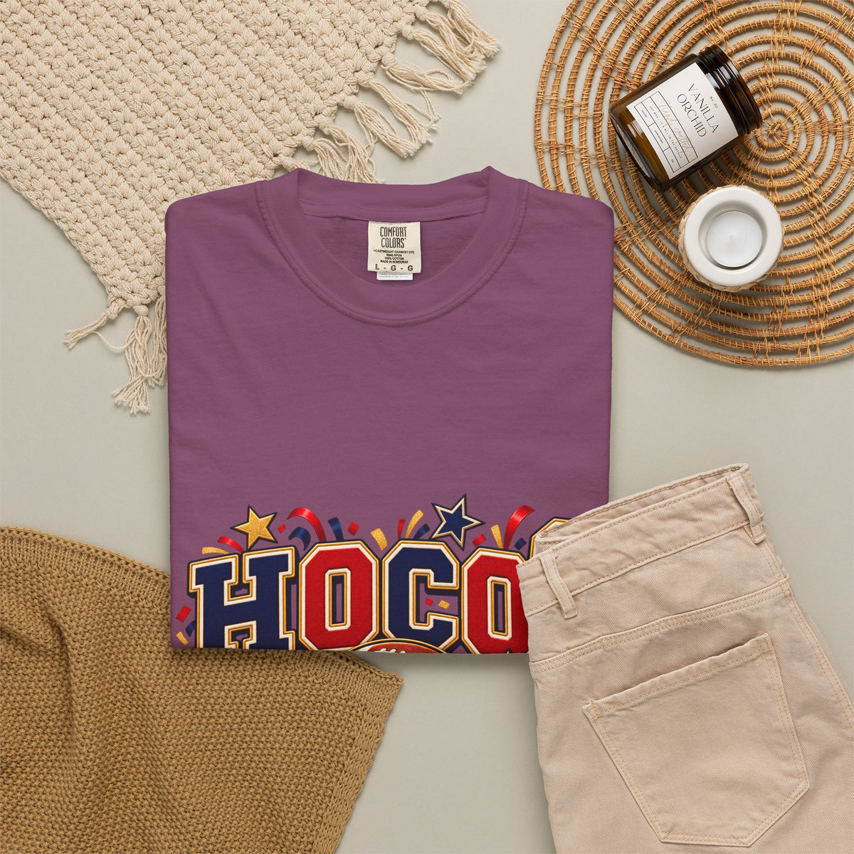 HOCO? Football Homecoming T-shirt | School Spirit, Stars & Banner Design