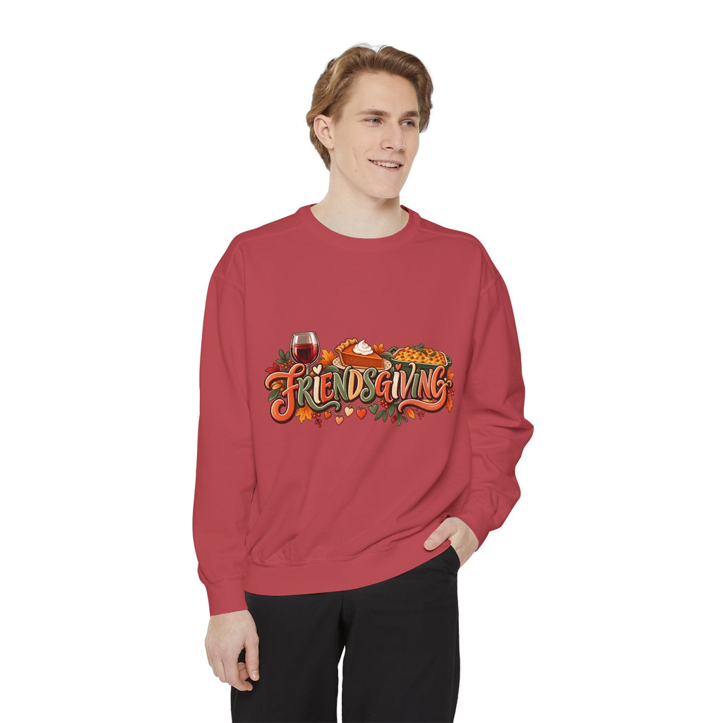 Friendsgiving sweatshirt | Thanksgiving fall leaves turkey wine