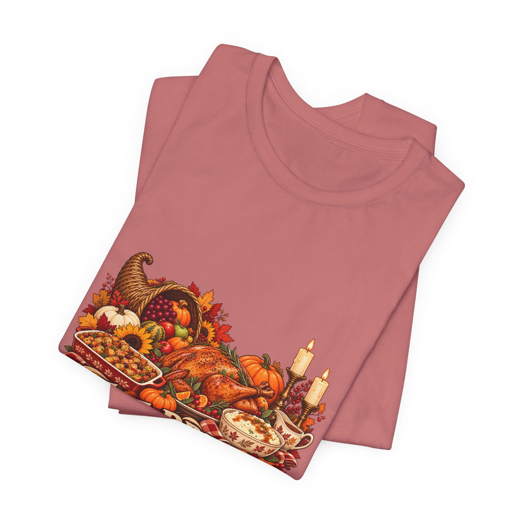 Eat Drink Be Thankful Thanksgiving Tee | Cornucopia Harvest Fall Shirt