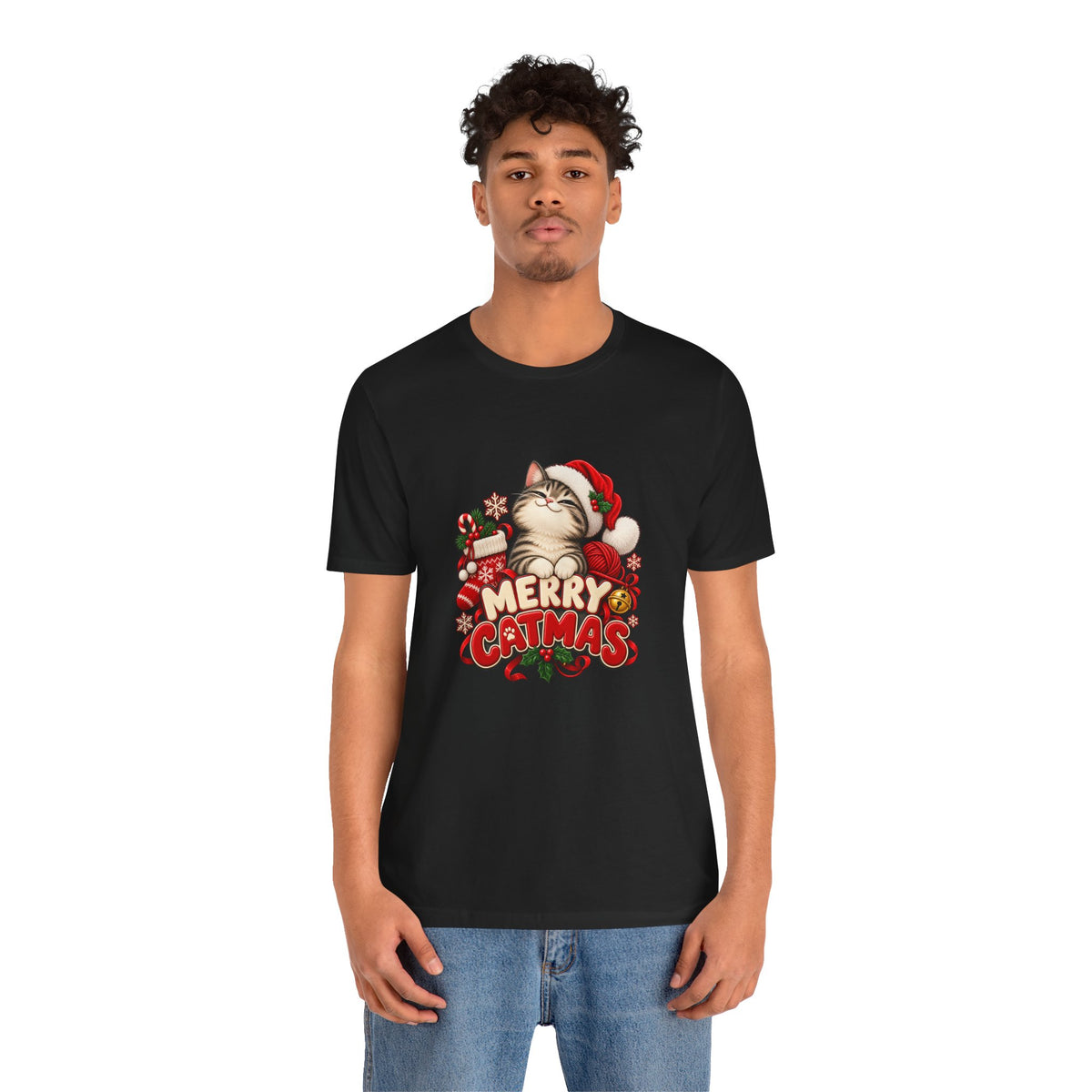 Merry Catmas T-Shirt – Cute Christmas Cat Holiday Tee