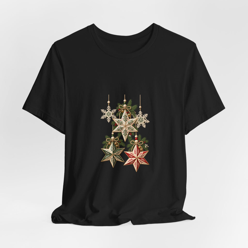 Christmas Star Ornaments T-Shirt — Vintage Holiday Stars Tee