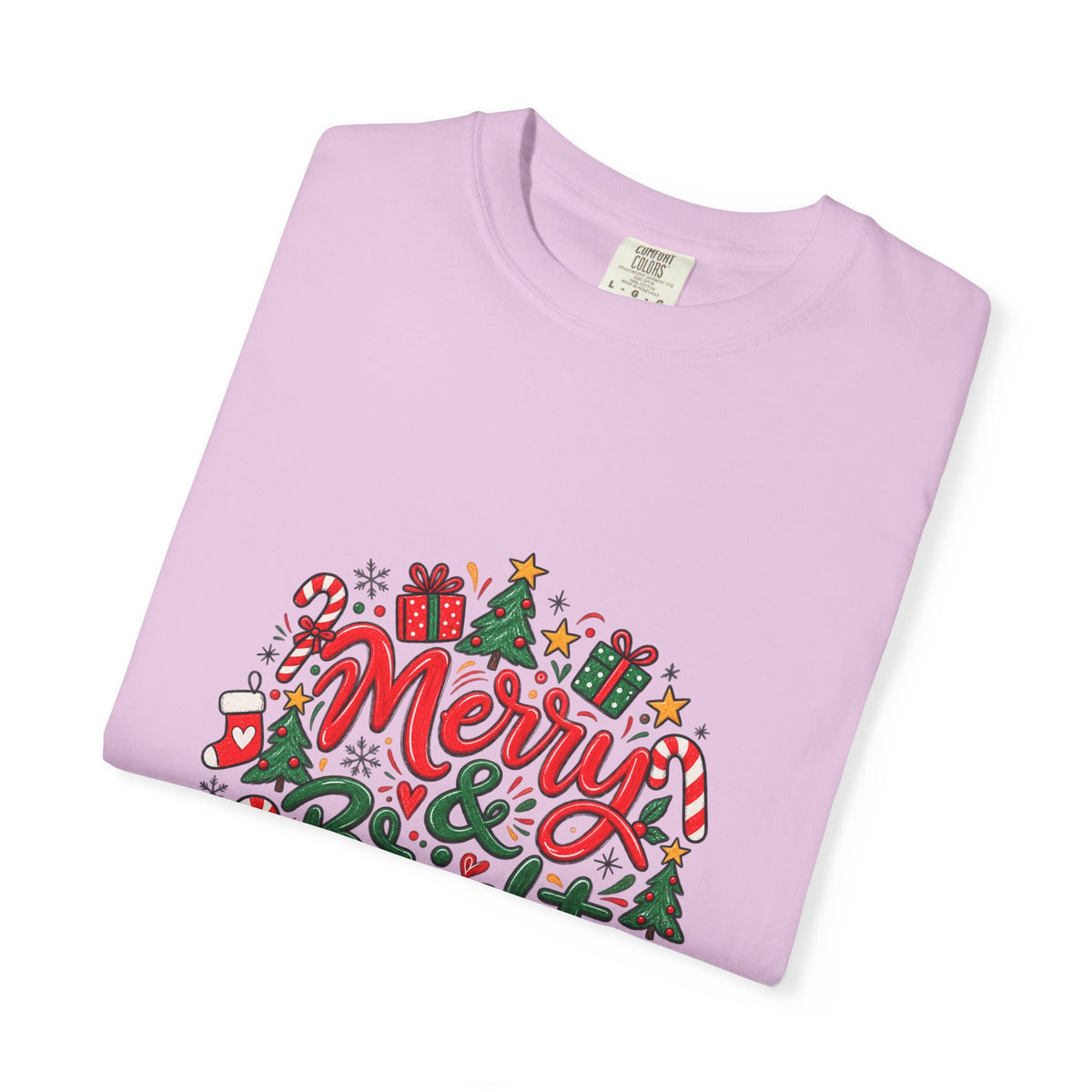 Merry & Bright Christmas T-Shirt | Festive Holiday Graphic Tee