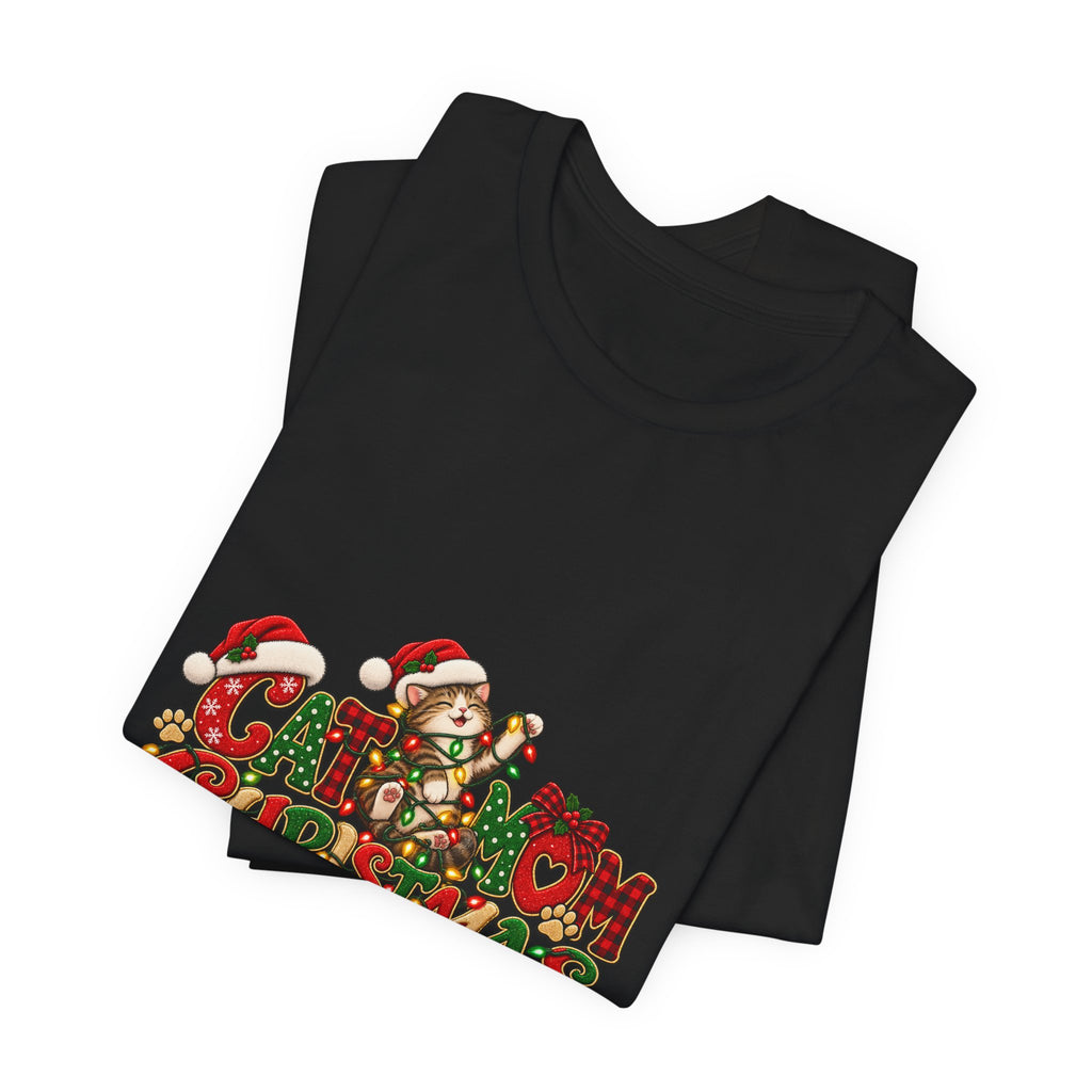 Christmas Cat Tee — Cute "Cat-ty Christmas" Holiday T-Shirt with Santa Cat Design
