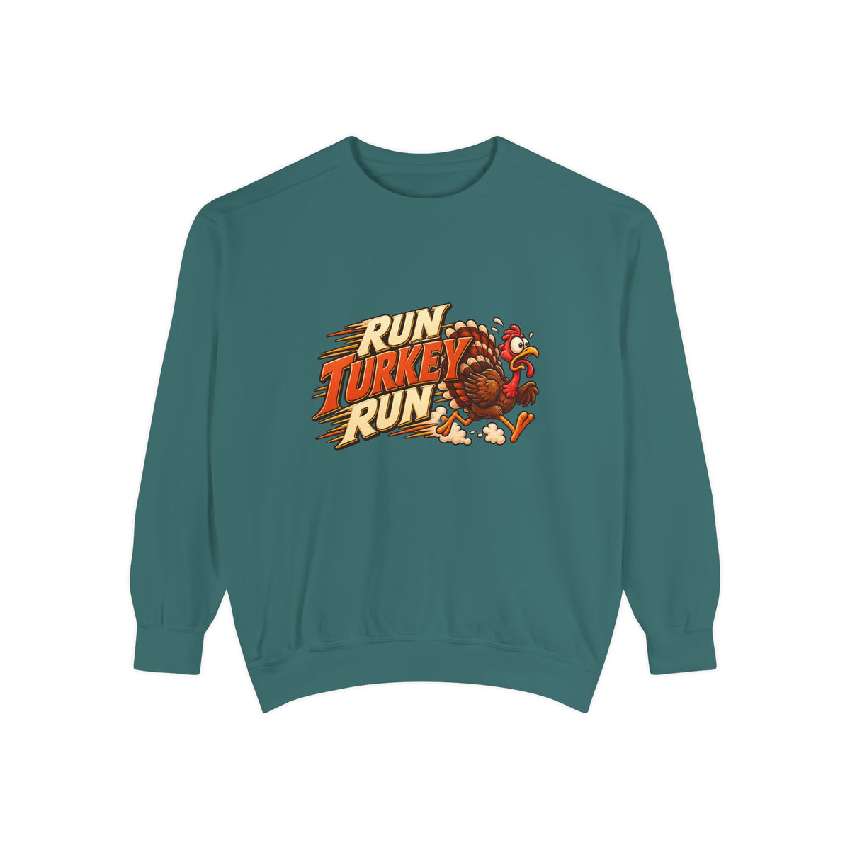 Run Turkey Run Sweatshirt — Funny Thanksgiving Crewneck Sweatshirt, Turkey Day Humor, Fall Family Gathering Top