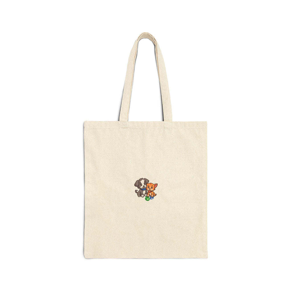 Cute Puppy And Kitten Illustration Tote Bag