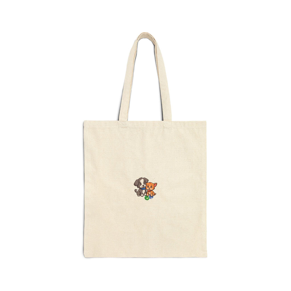 Cute Puppy And Kitten Illustration Tote Bag