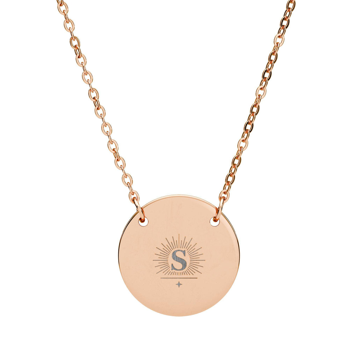 Custom Engraved Circle Necklace, Round Personalized Pendant | Pet Silhouette