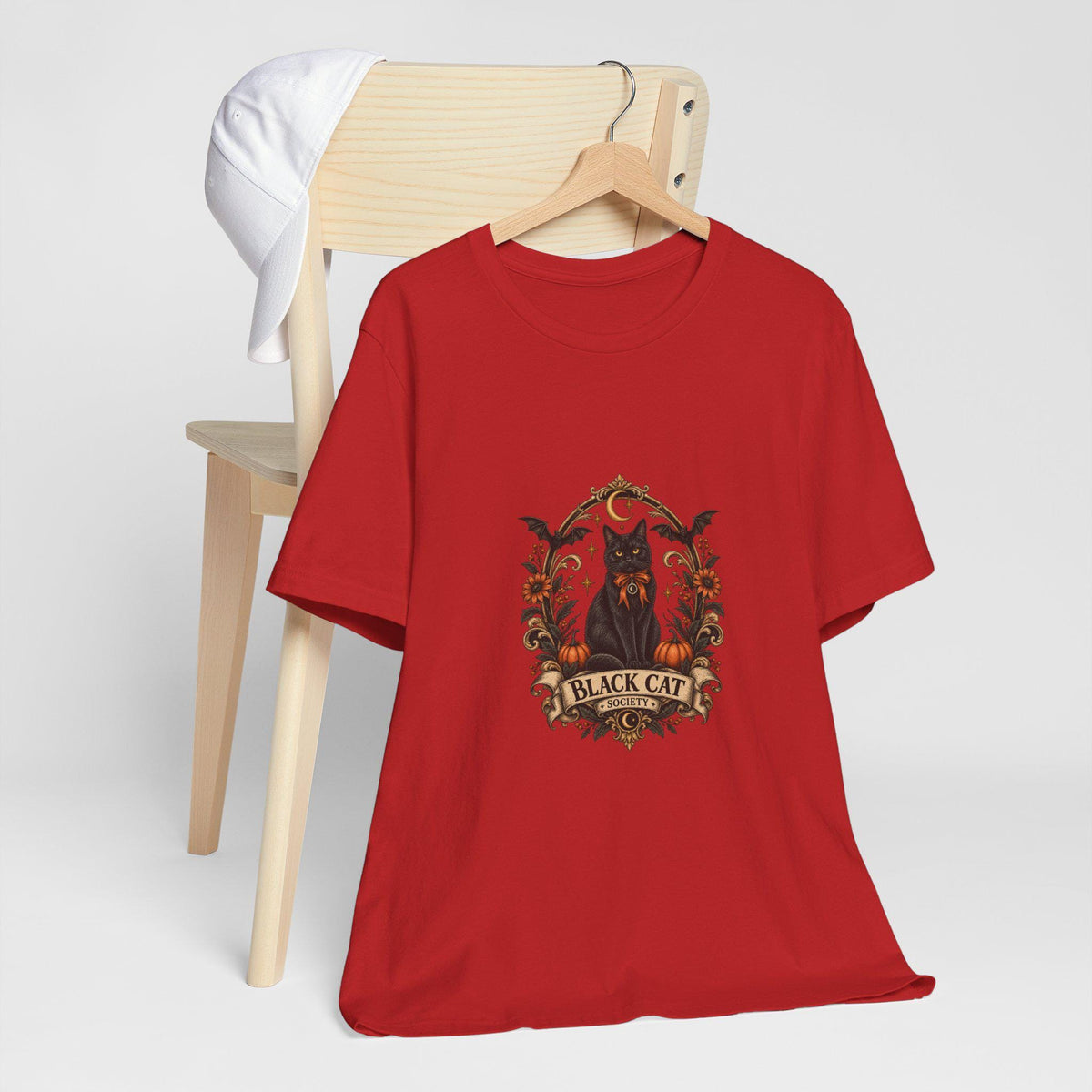 Black Cat Crest Tee | Halloween Vintage Cat Illustration