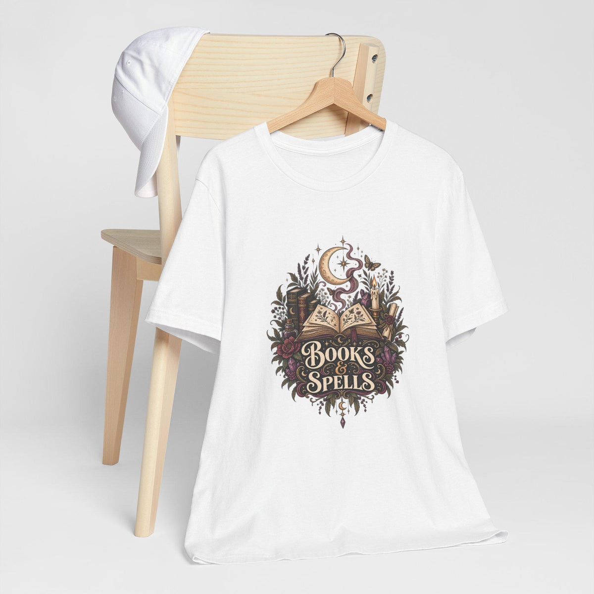 Books & Spells T-Shirt | Witchy Magic Book Design