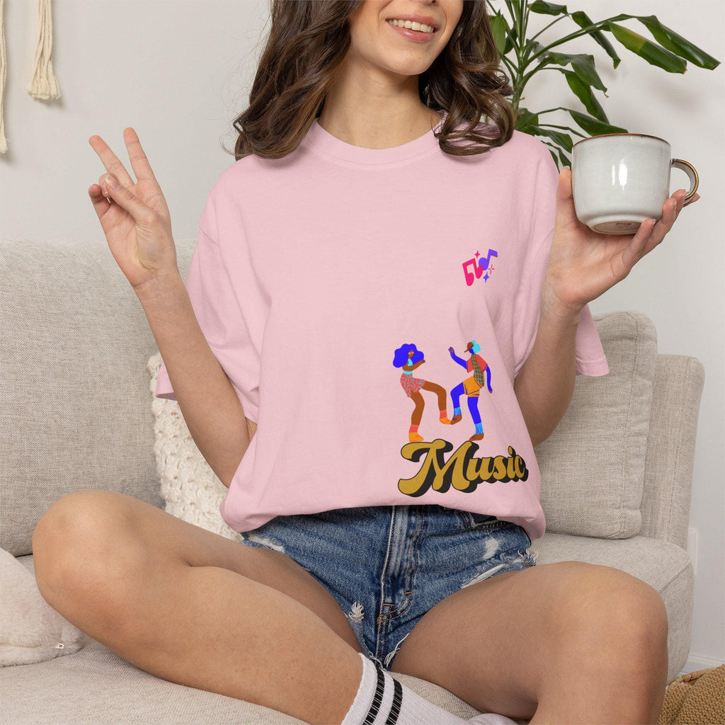 Retro Dancing Couple Music T-Shirt | Colorful Funk Illustration