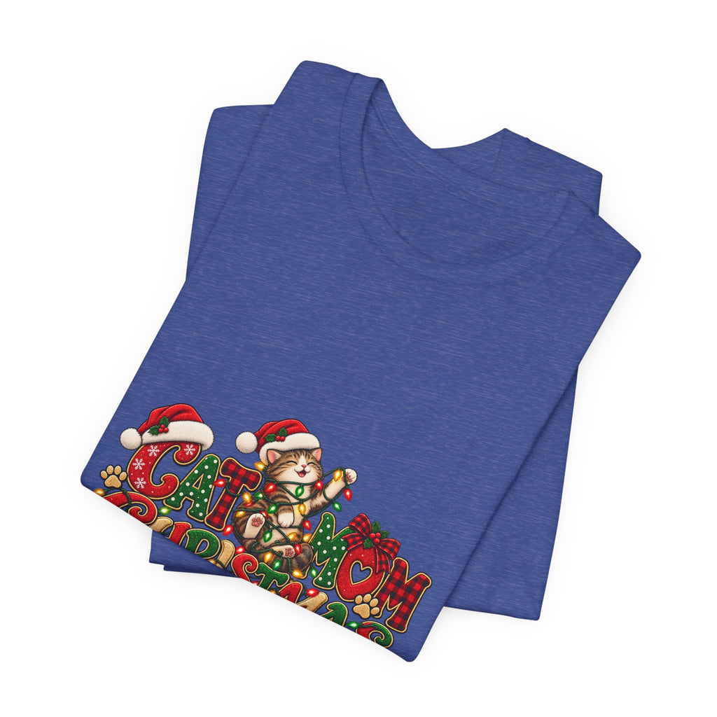 Christmas Cat Tee — Cute "Cat-ty Christmas" Holiday T-Shirt with Santa Cat Design