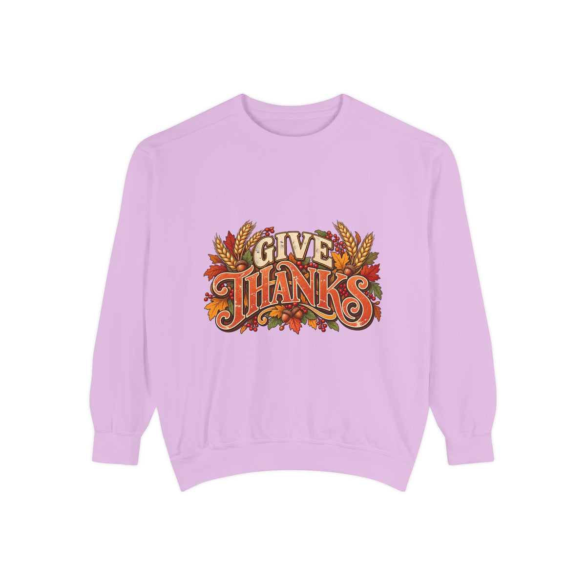 Give Thanks Fall Leaves Sweatshirt | Thanksgiving Seasonal Crewneck