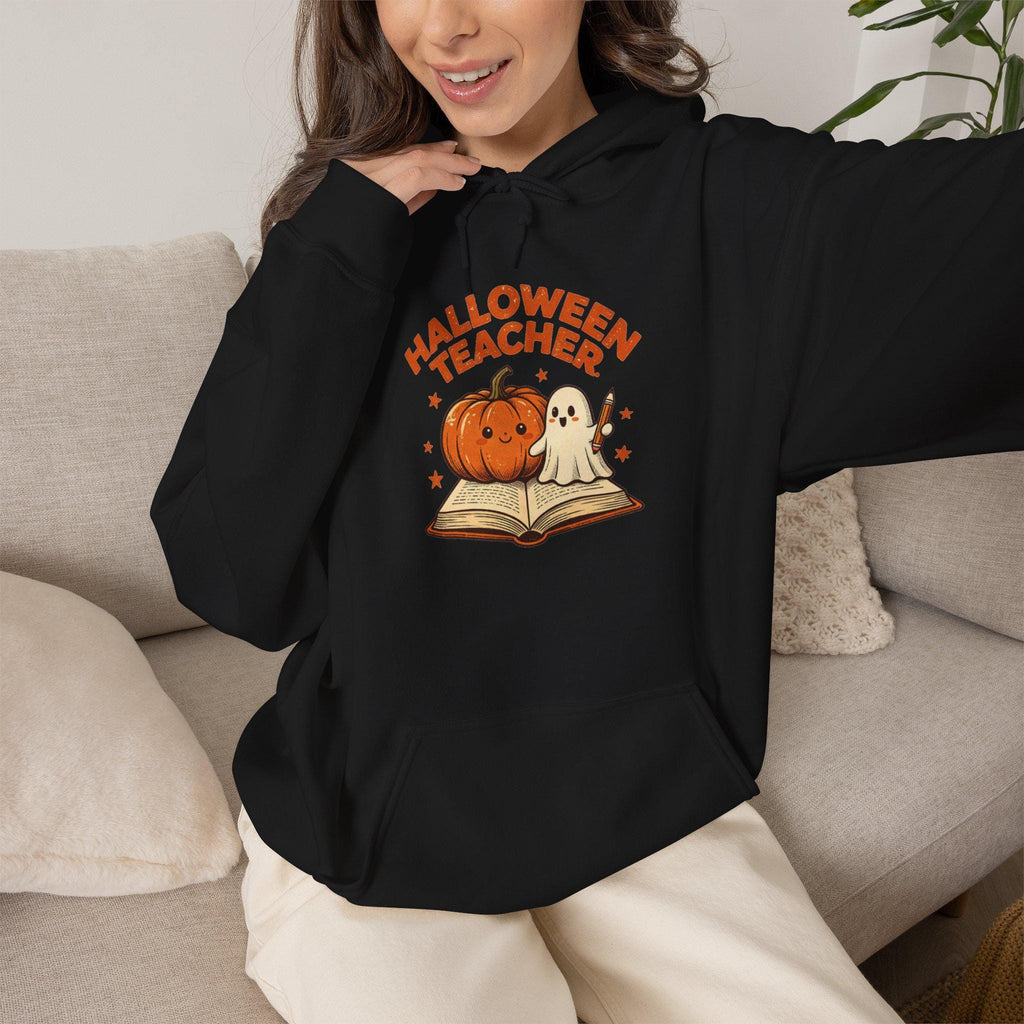 Halloween Teacher Pumpkin And Ghost Hoodie