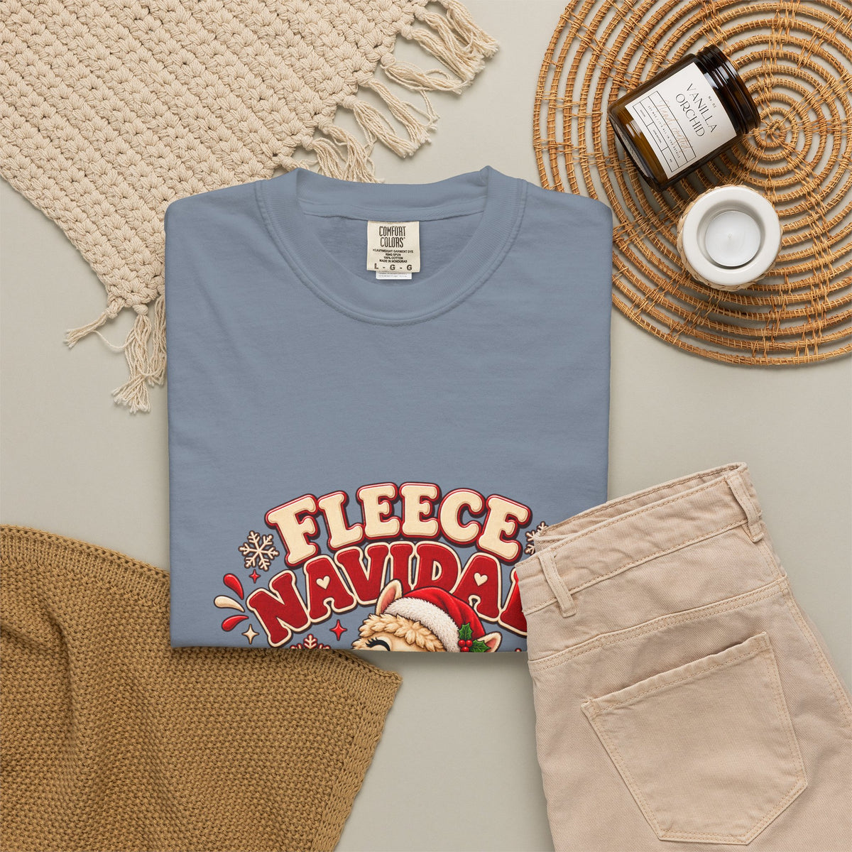 Fleece Navidad Tee — Cute Llama Christmas T-Shirt