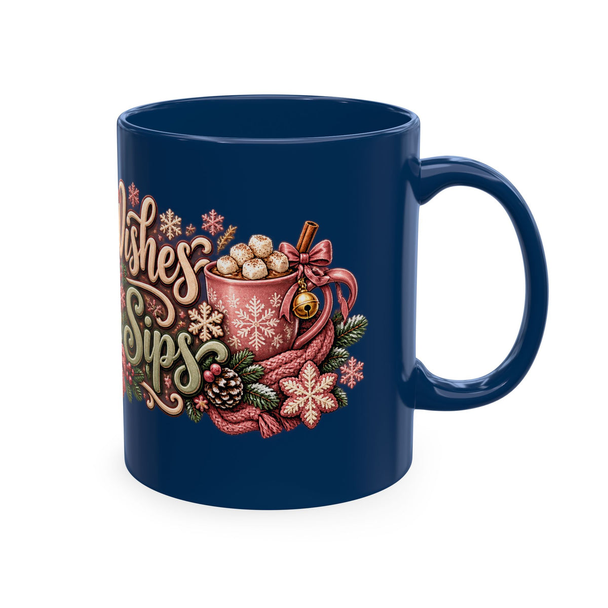 Warm Wishes & Winter Sips Christmas Ceramic Mug