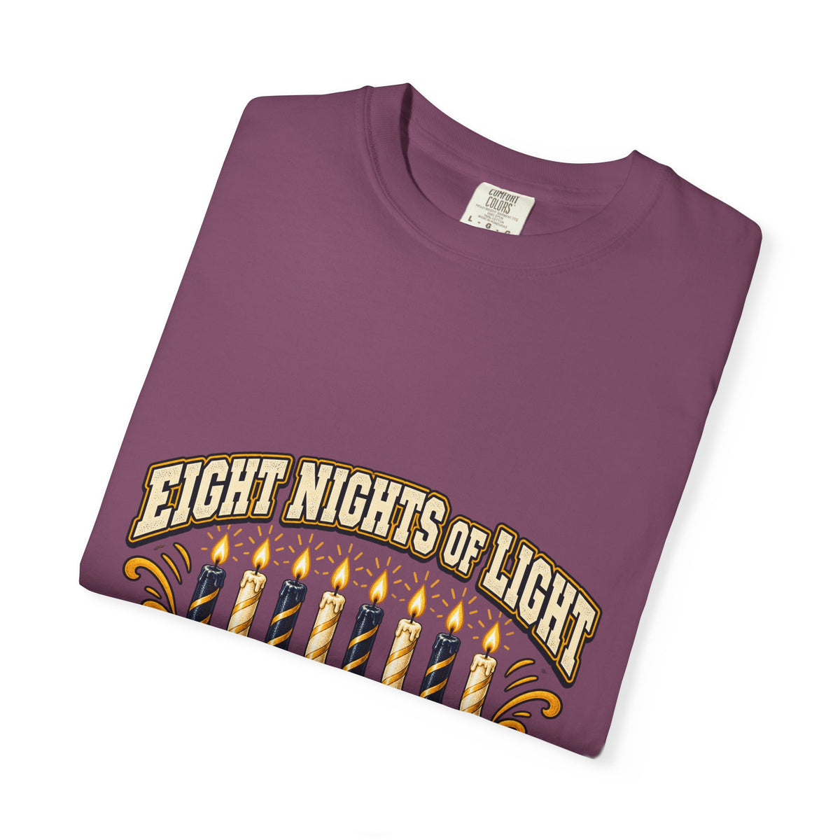 Eight Nights of Light Menorah Tee | Hanukkah T-Shirt, Menorah Illustration