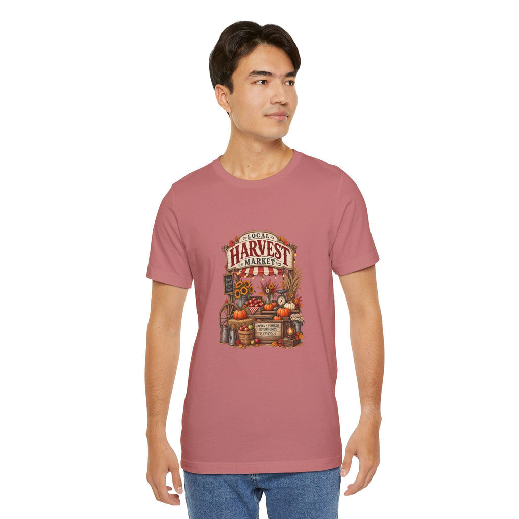 Harvest Market Illustration Tee | Fall Pumpkin Sunflower Farmstand Shirt