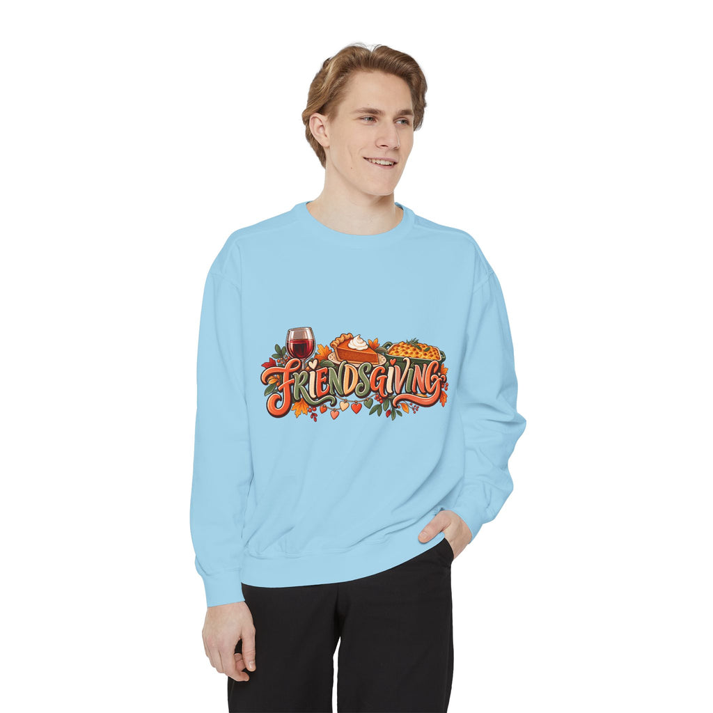 Friendsgiving sweatshirt | Thanksgiving fall leaves turkey wine