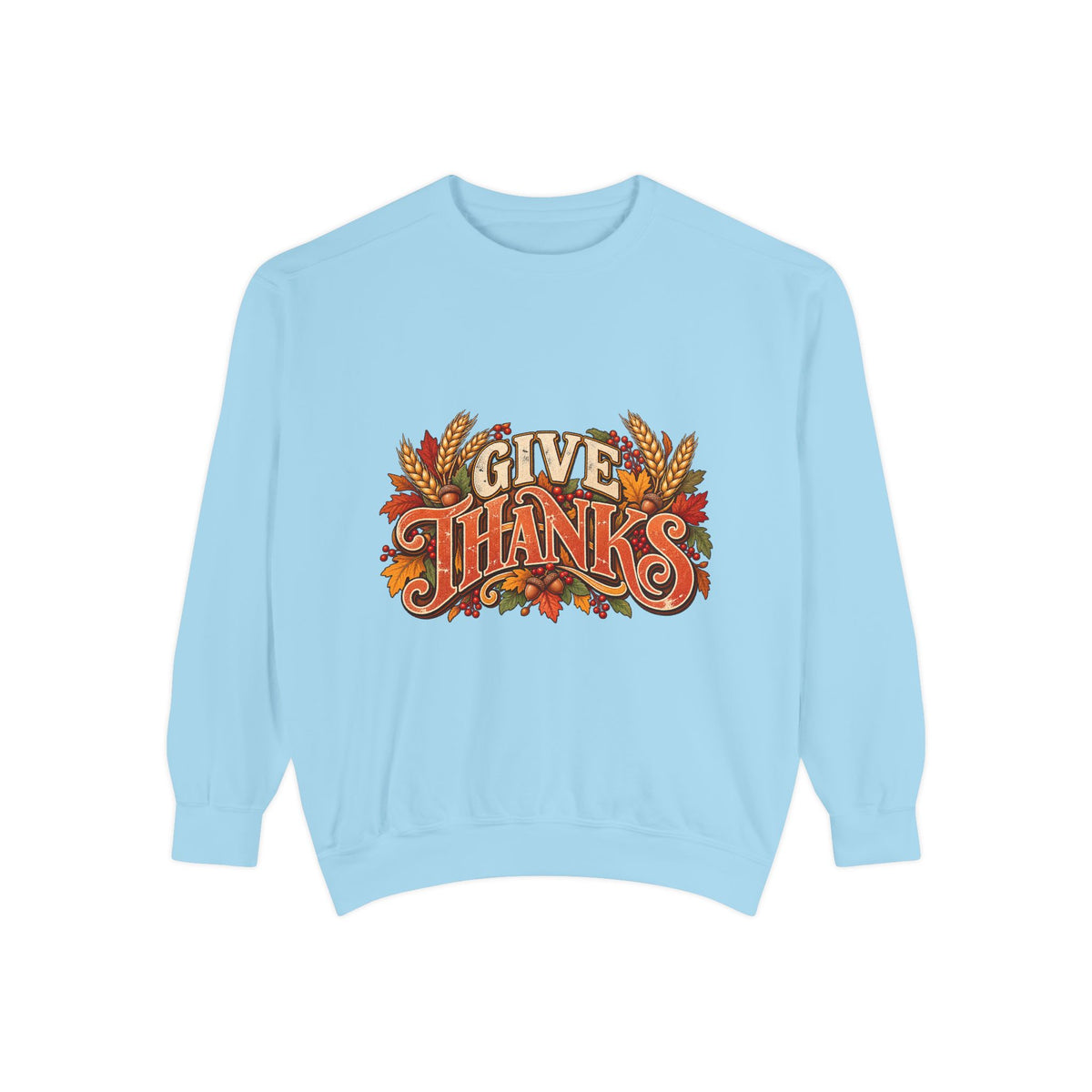 Give Thanks Fall Leaves Sweatshirt | Thanksgiving Seasonal Crewneck