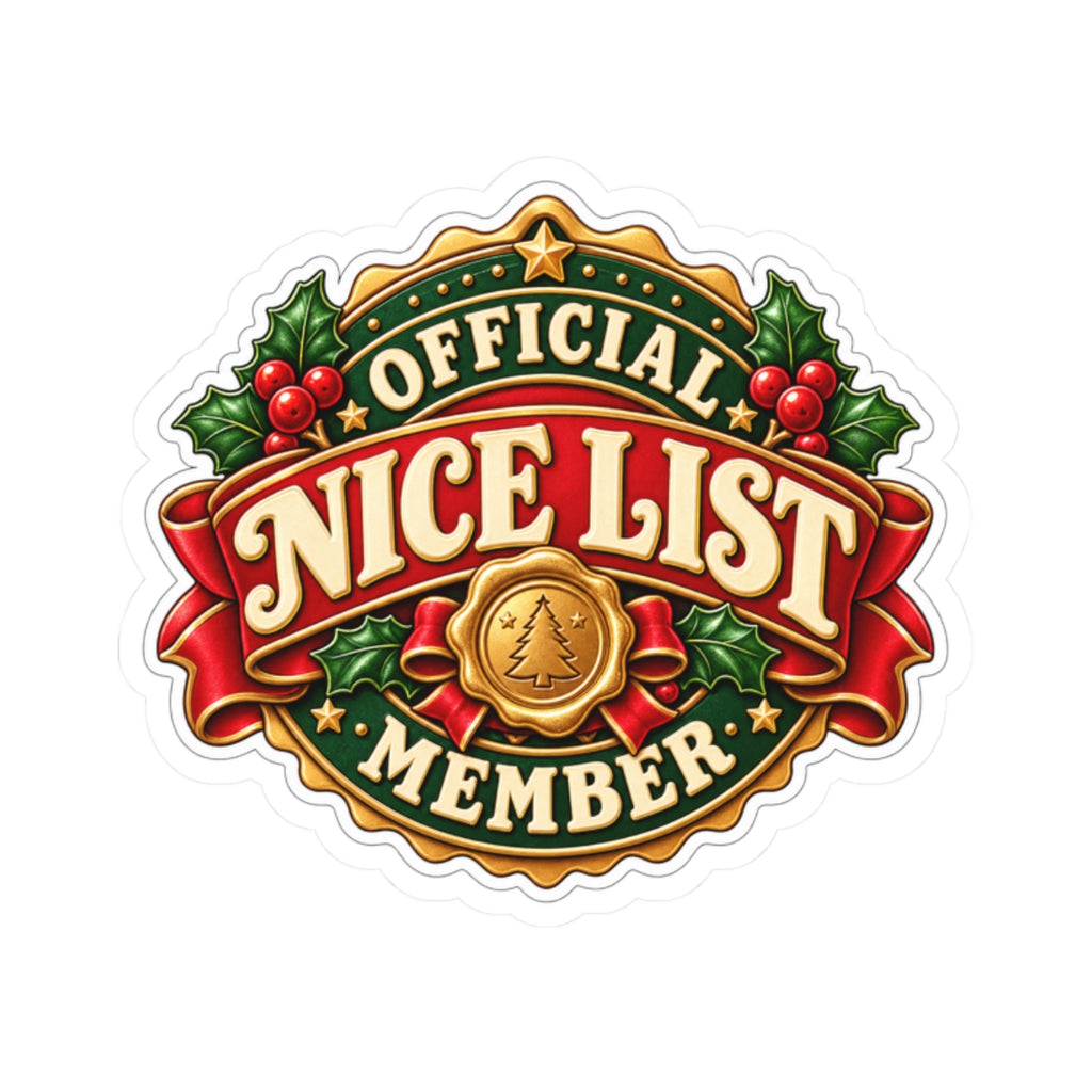 Official Nice List Member Sticker — Festive Holiday Holiday Laptop/Planner Decal