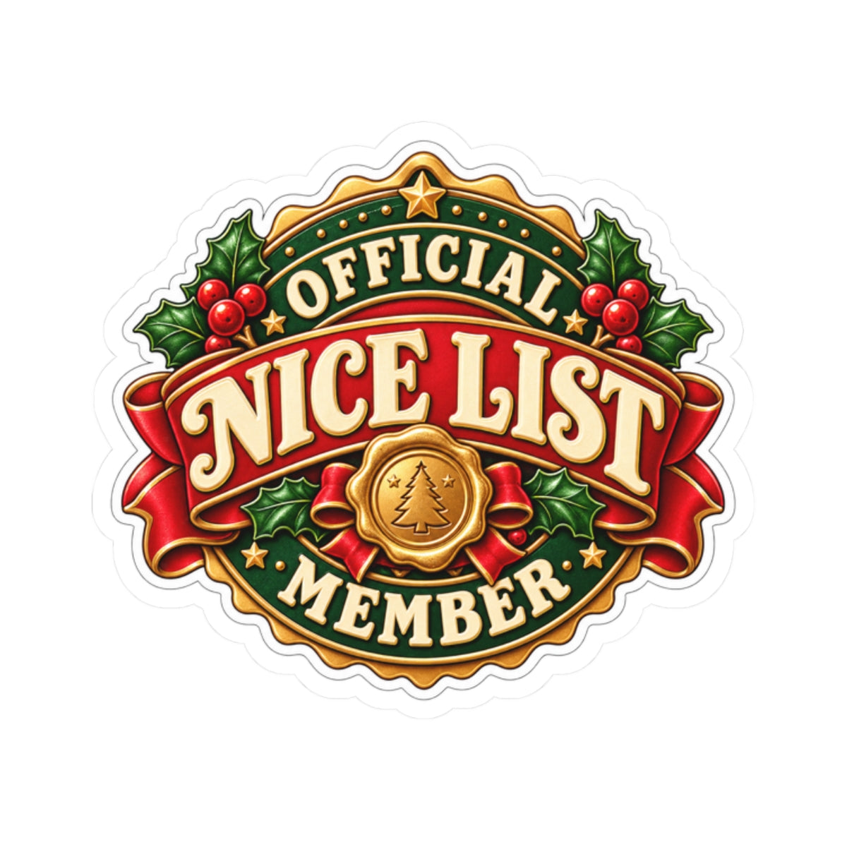 Official Nice List Member Sticker — Festive Holiday Holiday Laptop/Planner Decal