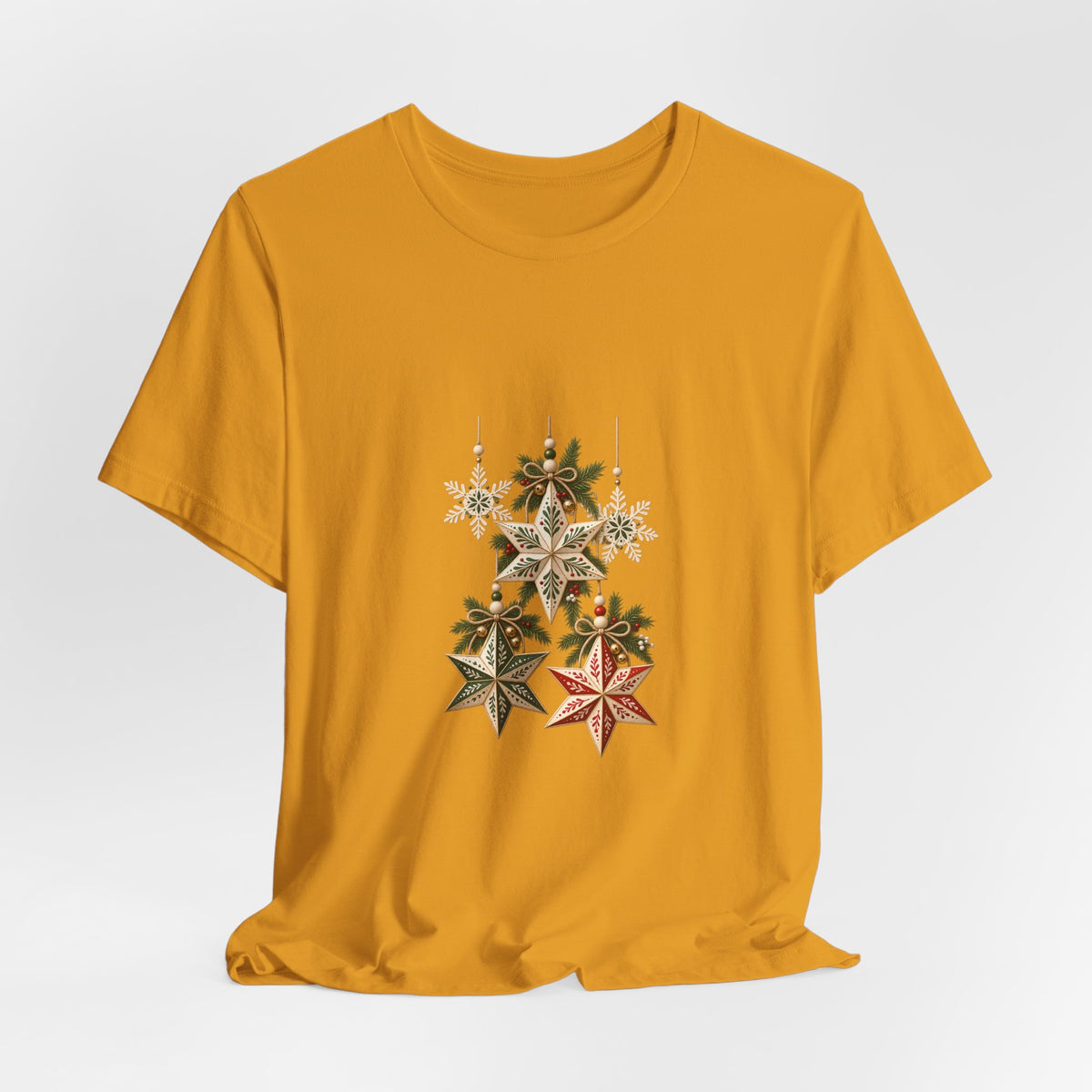 Christmas Star Ornaments T-Shirt — Vintage Holiday Stars Tee