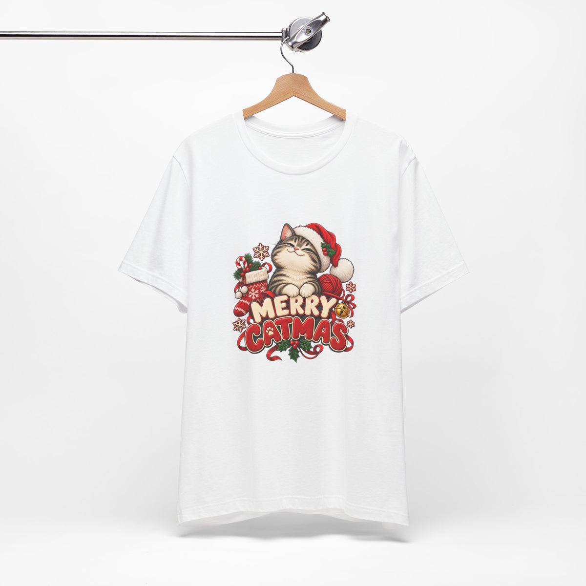 Merry Catmas T-Shirt – Cute Christmas Cat Holiday Tee