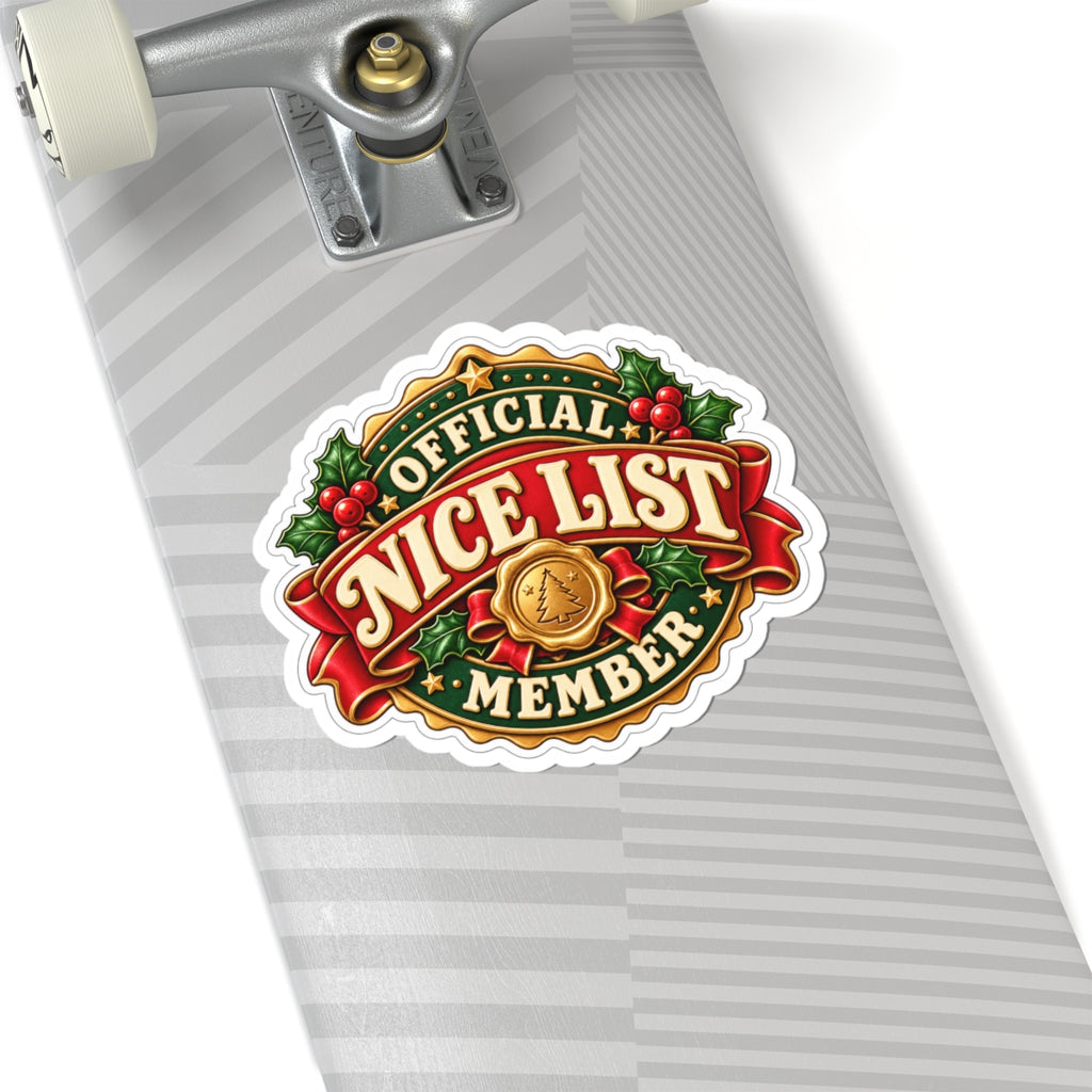 Official Nice List Member Sticker — Festive Holiday Holiday Laptop/Planner Decal