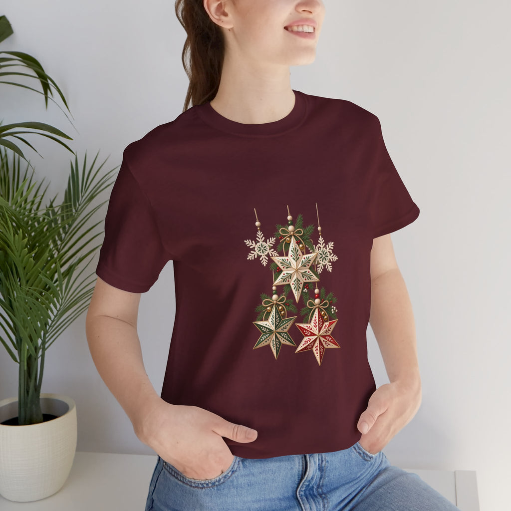 Christmas Star Ornaments T-Shirt — Vintage Holiday Stars Tee