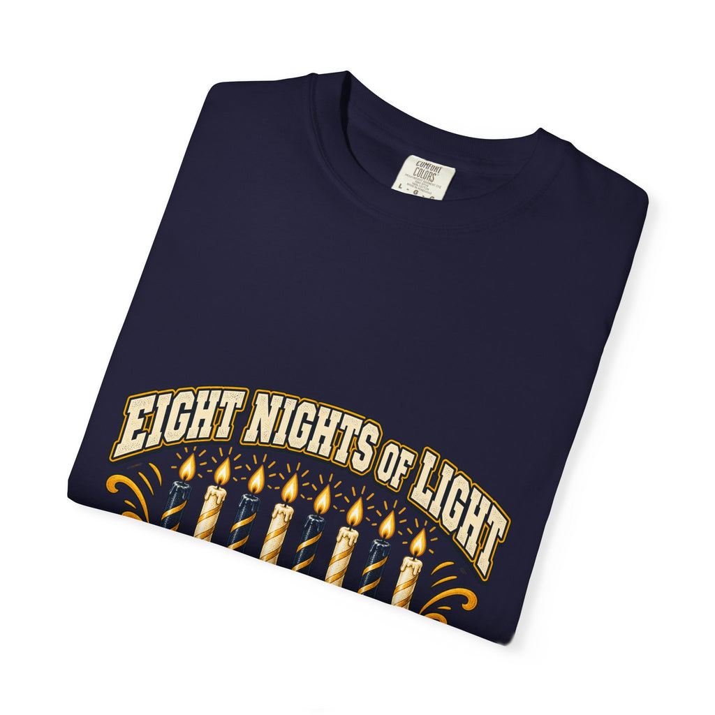 Eight Nights of Light Menorah Tee | Hanukkah T-Shirt, Menorah Illustration