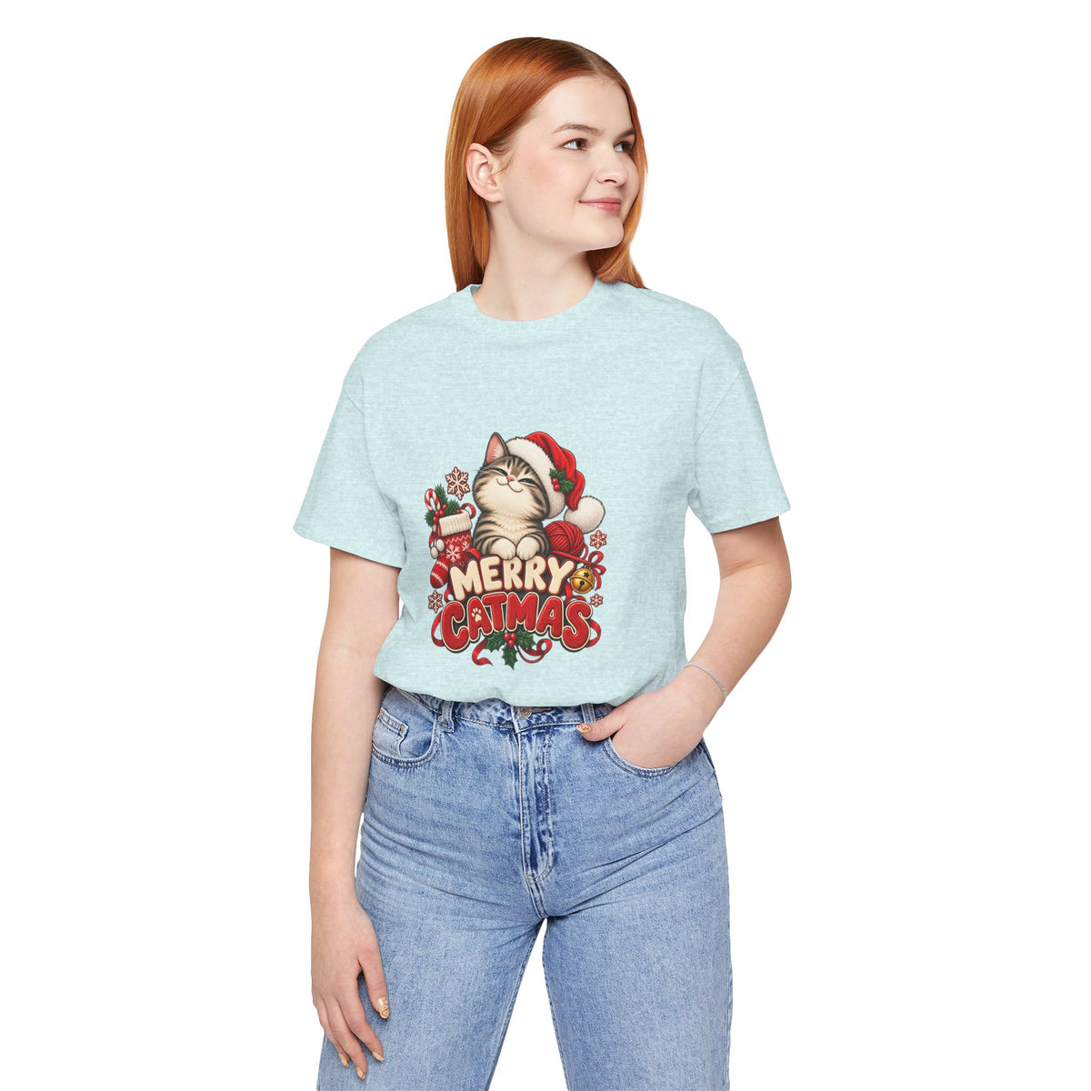 Merry Catmas T-Shirt – Cute Christmas Cat Holiday Tee