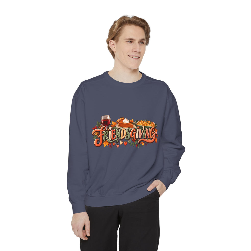 Friendsgiving sweatshirt | Thanksgiving fall leaves turkey wine
