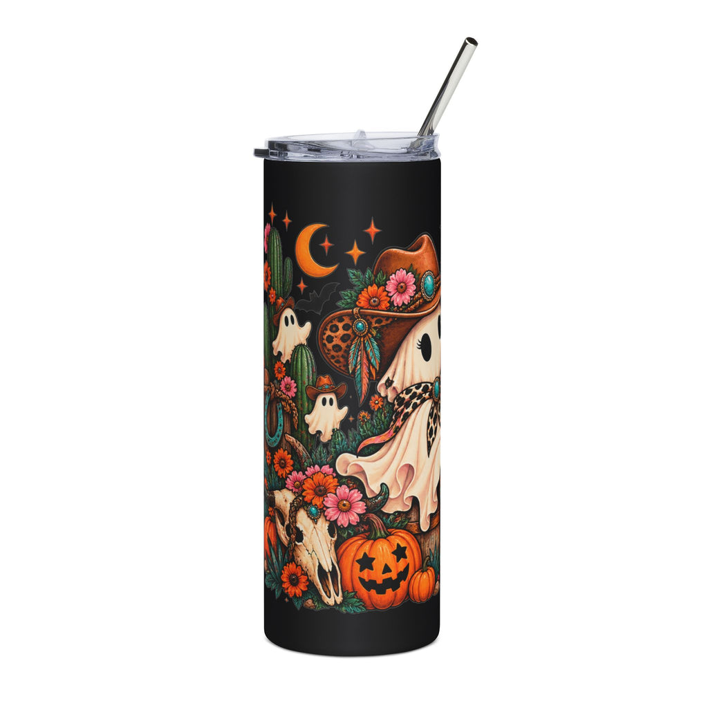Cowboy Ghosts Halloween Tumbler | 20oz Stainless Steel Skinny Tumbler