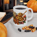 Stuffing & Second Helpings Mug — Funny Thanksgiving Ceramic Coffee Mug, Turkey Dinner Humor Gift for Foodies